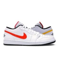 Alternative view of Air Jordan 1 Low White Multi-Color Red Yellow