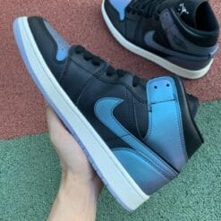 Air Jordan 1 Mid Black Turquoise Chameleon