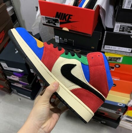 Air Jordan 1 Mid Colorful Stitching Corduroy