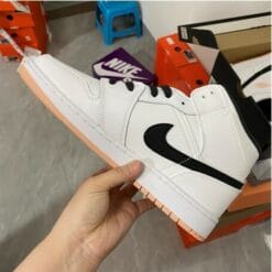 Air Jordan 1 Mid GS White Peach Black Powder