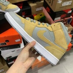 Air Jordan 1 Mid Gray Yellow
