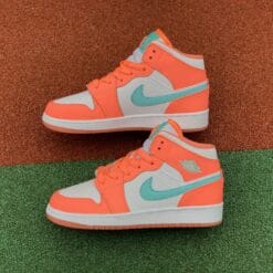 Alternative view of Air Jordan 1 Mid Orange Green