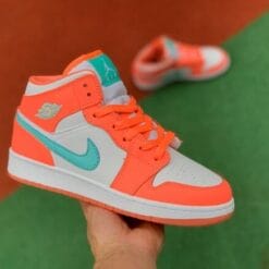 Air Jordan 1 Mid Orange Green