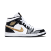 Air Jordan 1 Mid Patent Black White Gold