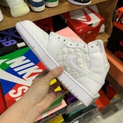 Air Jordan 1 Mid Quilted Plain White