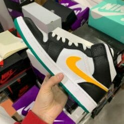 Air Jordan 1 Mid Red And Yellow Color Hook
