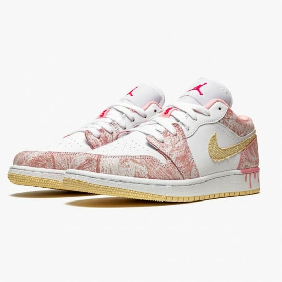 Air Jordan 1 Low Se Gs Paint Drip Arctic Punch - Image 5