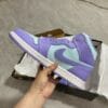Air Jordan 1 Mid Top Purple Green