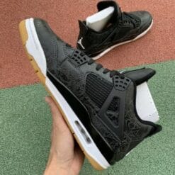 Air Jordan 4 Black White Laser Graffiti