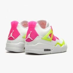 Alternative view of Air Jordan 4 Retro White Lemon Pink