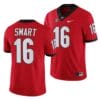 Georgia Bulldogs Coach #16 Kirby Smart Red Jersey Stitched