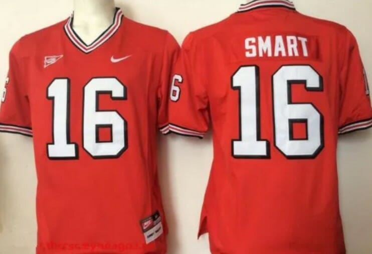 Georgia Bulldogs Coach #16 Kirby Smart Red Jersey Stitched