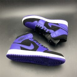 Alternative view of Air Jordan 1 Mid Black Dark Concord