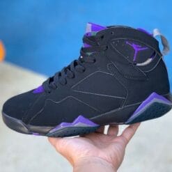 Alternative view of Air Jordan 7 Black Purple Ray Allen