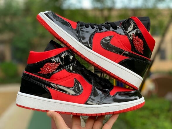 Air Jordan 1 Mid Black And Red Silk - Image 2