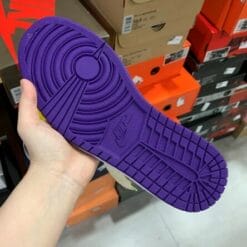 Alternative view of Air Jordan 1 Mid Black And White Purple