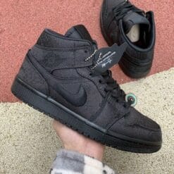 Alternative view of Air Jordan 1 Mid Black Silk