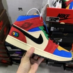 Alternative view of Air Jordan 1 Mid Colorful Stitching Corduroy