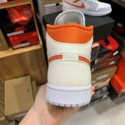 Alternative view of Air Jordan 1 Mid Gray Orange