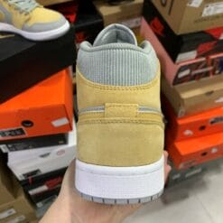 Alternative view of Air Jordan 1 Mid Gray Yellow