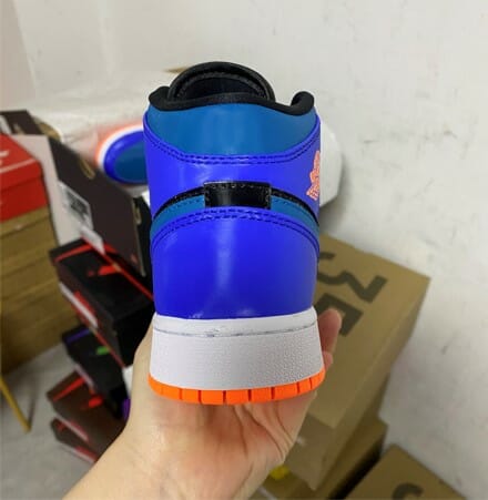 Air Jordan 1 Mid GS Blue Orange Black - Image 2