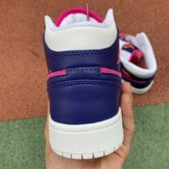 Alternative view of Air Jordan 1 Mid GS Peach Flannel Stitching Middle