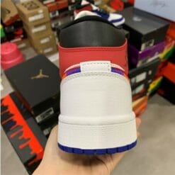 Alternative view of Air Jordan 1 Mid Red And Blue Color Hook