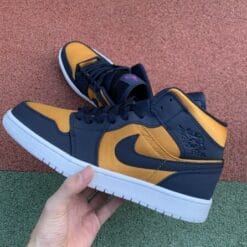 Alternative view of Air Jordan 1 Mid SE Blue Gold Silk Purple