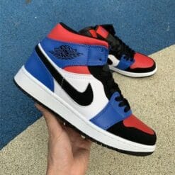 Alternative view of Air Jordan 1 Mid Stitching Black And Red Toe