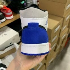 Alternative view of Air Jordan 1 Mid White Black Blue