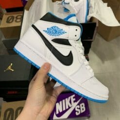 Alternative view of Air Jordan 1 White Blue Black