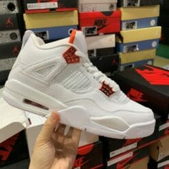 Alternative view of Air Jordan 4 Orange Metallic