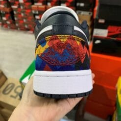 Alternative view of Air Jordan 1 Low Rainbow Sawtooth Blue