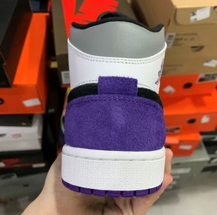Air Jordan 1 Mid Black And White Purple - Image 3