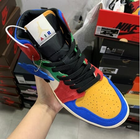 Air Jordan 1 Mid Colorful Stitching Corduroy - Image 3