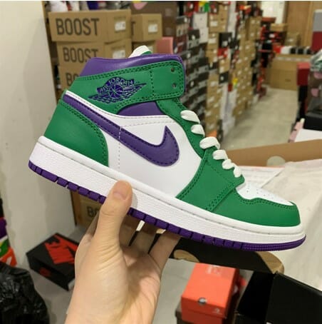 Air Jordan 1 Mid Hulk White Purple Green - Image 3