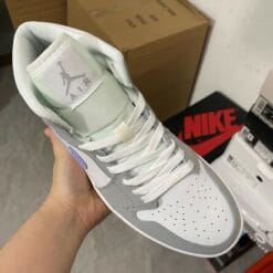 Alternative view of Air Jordan 1 Mid White Grey Blue