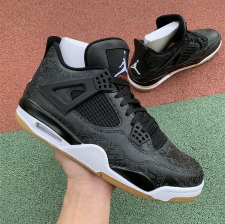 Air Jordan 4 Black White Laser Graffiti - Image 3