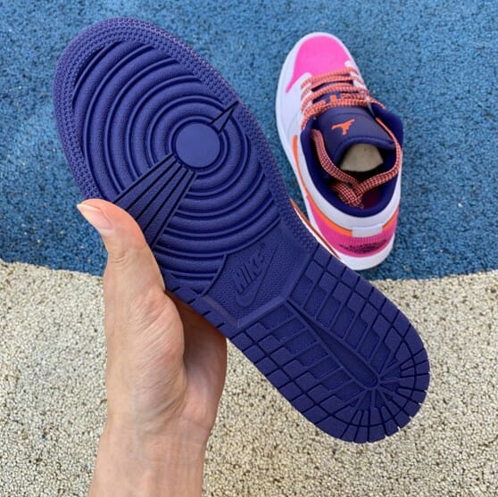 Air Jordan 1 Low Pink Blue Orange Flannel - Image 4
