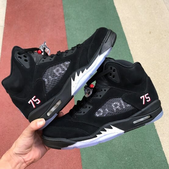 Air Jordan 5 Paris Saint-Germain Black Silver - Image 4