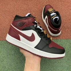 Air Jordan 1 Mid Black And Red Color Matching