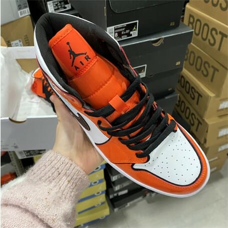 Air Jordan 1 Mid Leather Buckle Turf Orange - Image 4