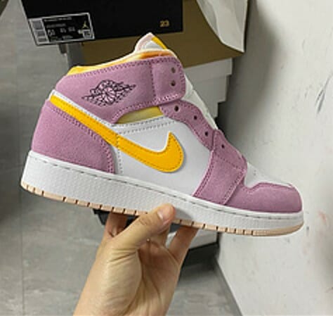Air Jordan 1 Mid SE White Pink Yellow
