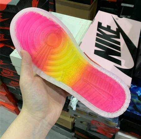 Air Jordan 1 Mid Top White Pink Yellow - Image 3