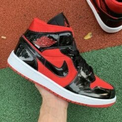 Air Jordan 1 Mid Black And Red Silk