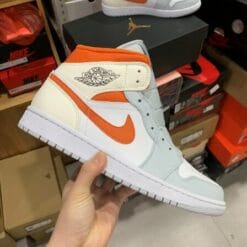 Air Jordan 1 Mid Gray Orange