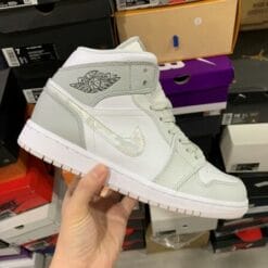Air Jordan 1 Mid Top White Black-Royal Blue