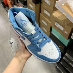 Air Jordan 1 Mid White Blue North Carolina