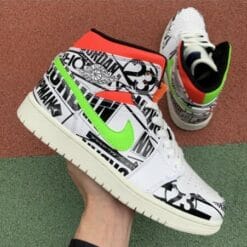 Air Jordan 1 Mid Mandarin Duck Graffiti