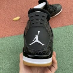 Air Jordan 4 Black White Laser Graffiti